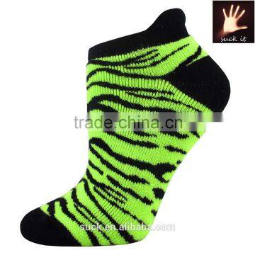 ladies jungle footies anklet socks with zebra-stripe