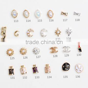 2016 most popular design sliver glod alloy jewelry nail art decoration, metal nail art