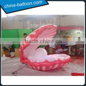 Display inflatable clamshell with giant white pearl for wedding