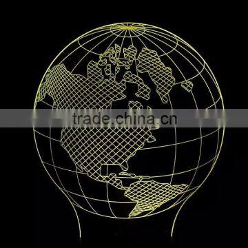 3D Optical Illusion Earth Night Lamp Night Light 10 Colorful LEDs Ultra-thin Acrylic Light Panel AA Battery or DC 5V photo-2