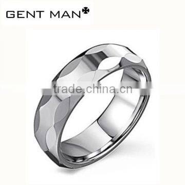 Hammered Stainless Steel Mens Ring Comfort Fit Band Hammered Wedding Rings