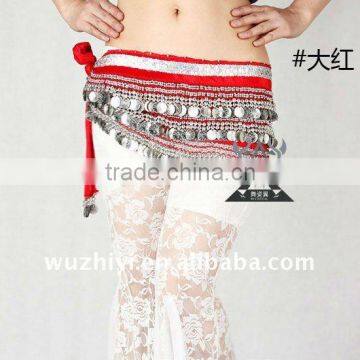 Silver coins belly dance waist belt