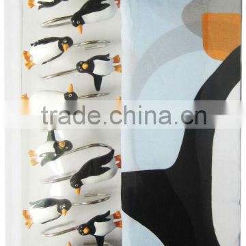 2013SHOWER CURTAINS & DECORATIVE RESIN HOOKS SET