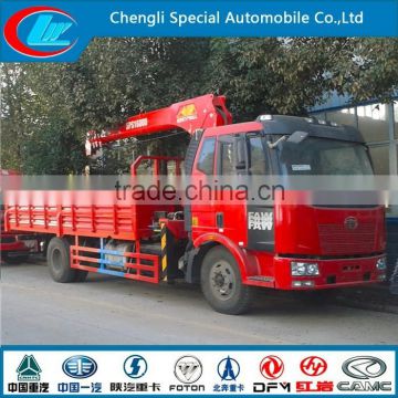 Hot sale factory direct truck mounted crane FAW 4x2 truck crane for sale