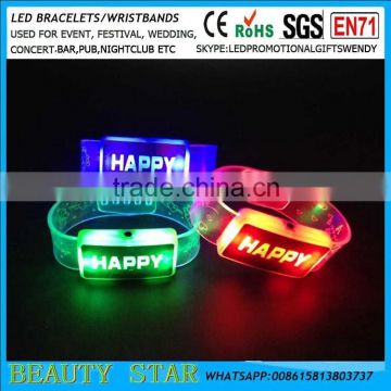 2016 Newest led halloween gifts,led flashing bracelet,China factory wholesale led halloween gifts party bracelet