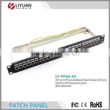 LY-PP6A-02 1U 24 Port Front Access Snap-In Type Empty Patch Panel for Cat6A / Cat6