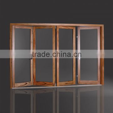 BFD110 bi folding door wood clad aluminum glass door with 95% opening