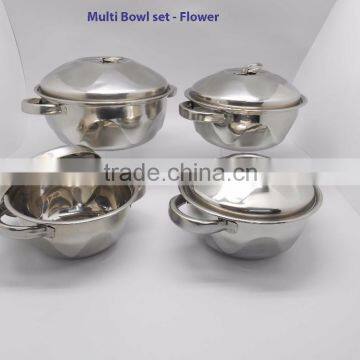 Stainless Steel Multi Bowl Set for Cooking and Serving