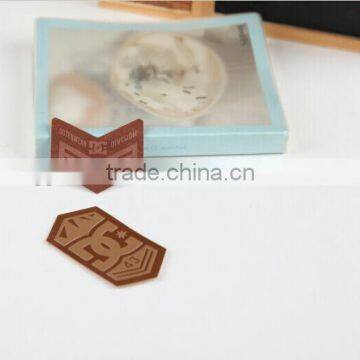 Custom synthetic leather label patch tag for PU bags