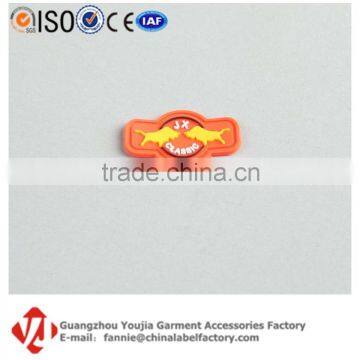 Private Company Logo Plastic Rubber Label Orange Base