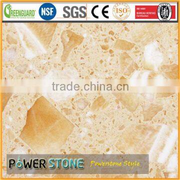 Yellow Artificial Marble Stone Slab for Wall