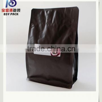 ziplock flat bottom bag with side gusset for coffee bag