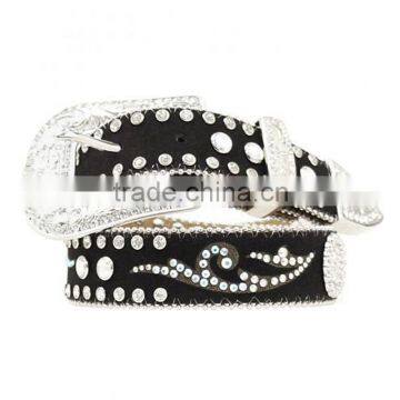 Western Fancy silver-tone buckle & keeper Cowgirls' Rhinestone Inlay Belt