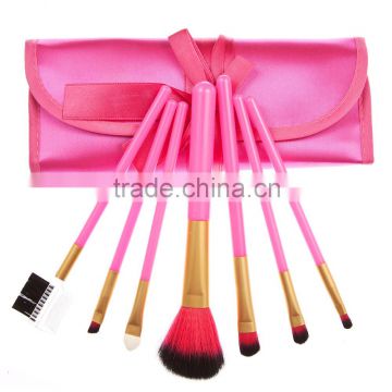 7Pcs Makeup Brushes Cosmetic Make up Brush Set Rose Red Fitted Folding Case Makeup Brushes Kit