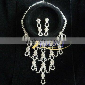 fashion design peandent rhinestone bridal jewelry set