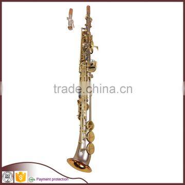 high grade brush nickel semi curved bell soprano saxophone