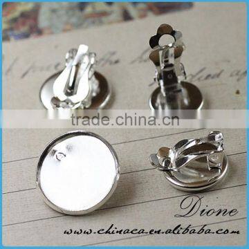 Earring Setting White Gold Cabochon Earring Setting 12mm Pad