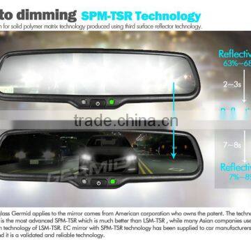 4.3 Inch TFT Car Rearview Mirror Dual Camera Front Rear DVR With Auto Dimming Safety Mirror