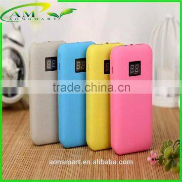 Power bank with LCD digital display, 6000mah Li-polymer power bank, smart power bank