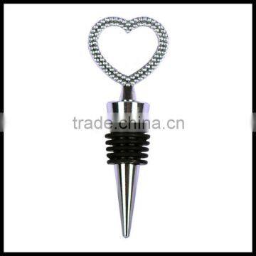 beautiful cheap wine bottle stopper with shiny heart shape top