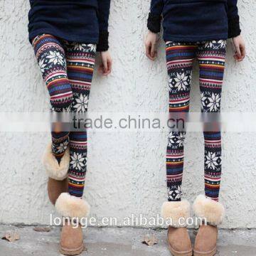 2016 Women Warm Winter Knit Snowflake Nordic Xmas Leggings