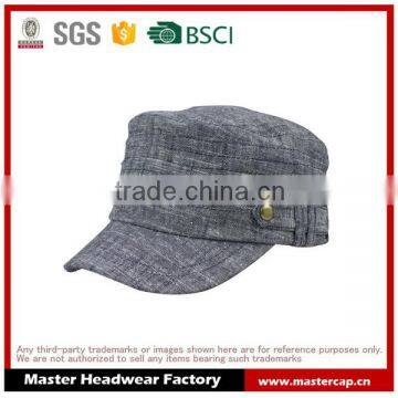 100% linen plain military army caps for men