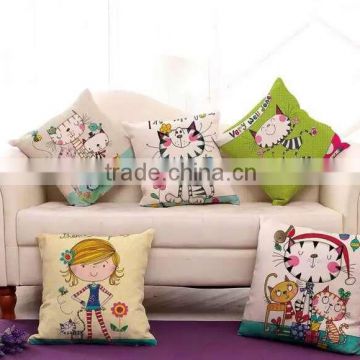 New Design 3D Oil Painting Cartoon Linen Cotton Pillow Cover / Cushion Cover /Pillowcase