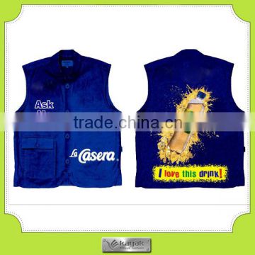 Custom 100%cotton Anti-Shrink transfer printing work jacket vest