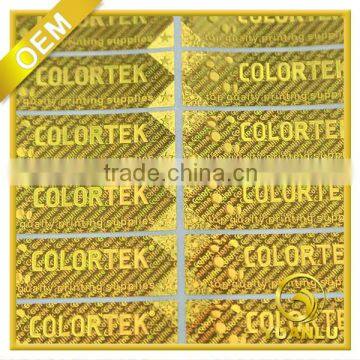 high quality custom anti-counterfeit adhesive sticker