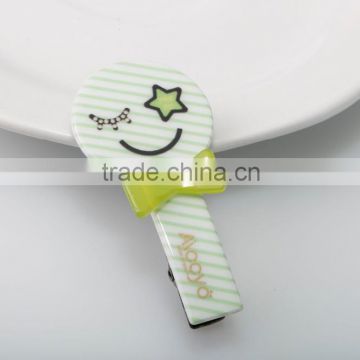 Lovely smiling face hair snap clip mini bowknot babies hair clip