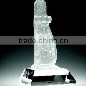 bookend crystal trophy