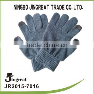 2015 new style gray touch screen knitted glove