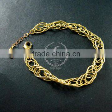 19cm raw brass faceted rhombic link fashion DIY bracelet supplies 1900078