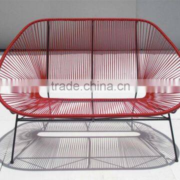 2 person steel Acapulco wicker chair