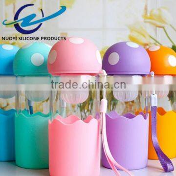 Mushroom Shape Cartoon Portable Silicone Cup Sleeve With Tea Infuser photo-5