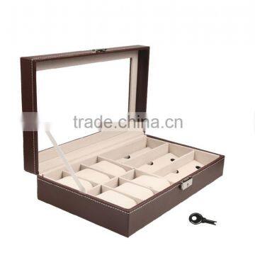 Chinese Factories Wholesale Custom PU Leather Jewelry Box, Multi-function Watch Boxes, Glasses Boxes