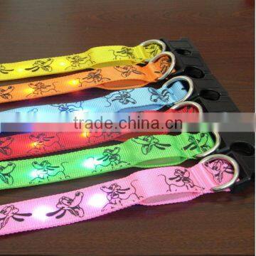 2016 new style safty LED nylon dog collar waterproof LED dog collar