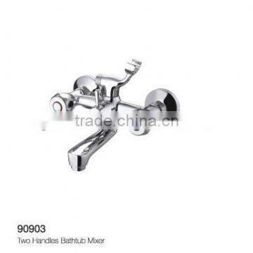 Exposed Wall Mounted Two Holes Bath and Shower Mixer Faucet