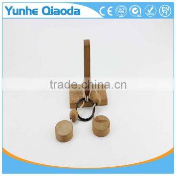 String Puzzle on Wood Base Classical Wooden Puzzle Set Solution Rope Central Brain Teaser for Adults Game photo-6