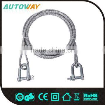 6mm D Shape Hook Car Steel Tow Rope Without Cover