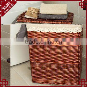 S&D Poly Storage Artificial Rattan Laundry Basket Rectangular Rattan Weaving Storage Basket photo-3