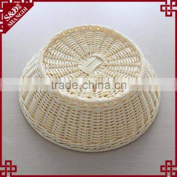 Multi-functional Housewares Round Shape White Plastic Rattan Bread Basket photo-6