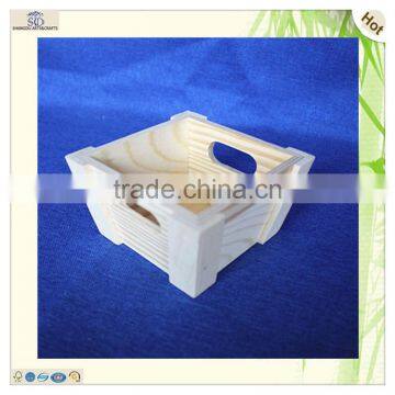 Small Unfinished Carved Pine Wooden Storage Box photo-2