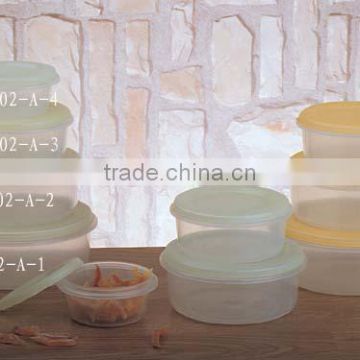 4pcs round plastic food fresh box container set hot sale