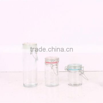 small clear glass jar