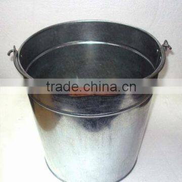 Galvanised Pails, Galvanized Pail With Handles, Metal Bucket Pail, Galvanized Bucket With Wooden Handle, Decorative Bucket Pails