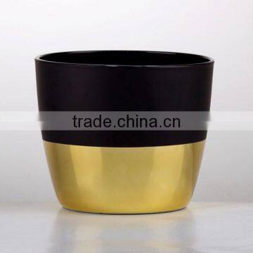 2017 Popular Elegant Black and Gold Decorative Glass Vase photo-6