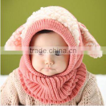 Siamese Puppy Scarf Winter New Baby Hat Wool Hat Winter Hat Hot Sale Beanie Hat Hooded Scarf Earflap Knit Cap