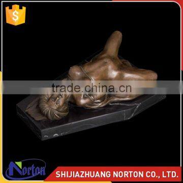 erotic cast bronze female garden statues for coffee art NTBH-S803X