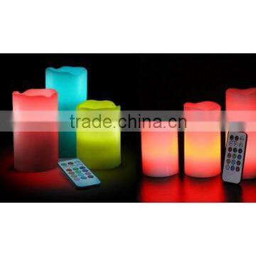 Multi color real wax led candle wireless remote control flameless candles make color changing